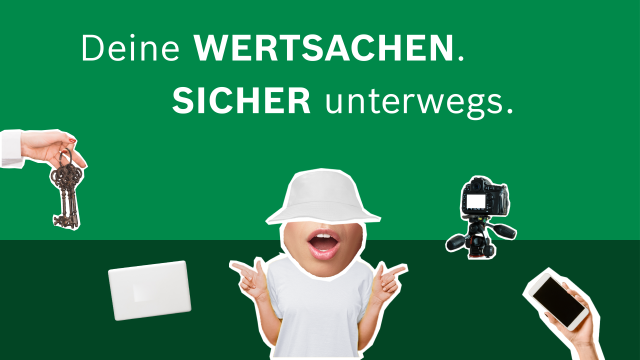 Frau mit vielen Dingen die ihr gehören