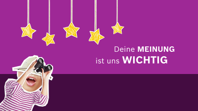 Frau mit Fernglas und Sternebewertung