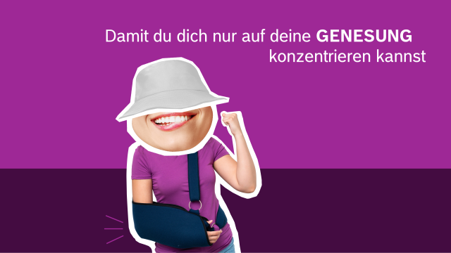 Frau mit gebrochenem Arm